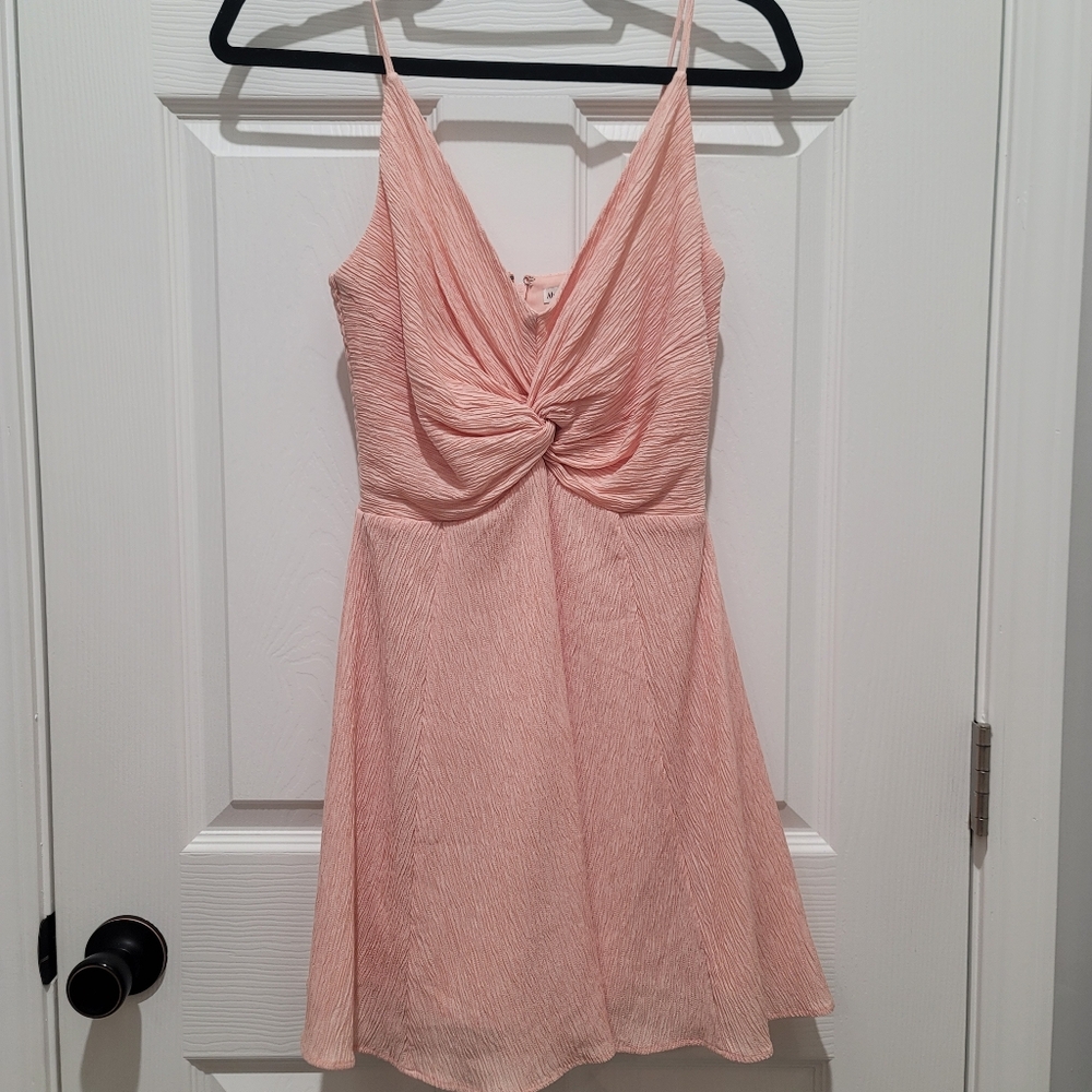 Abercrombie Crinkle Textured Twist-Front Mini Dress NWOT